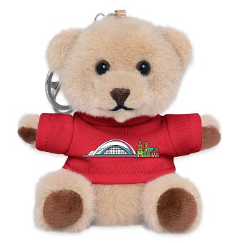 Liege City Skyline Guillemins Station Art - Teddy Keyring - red - Front