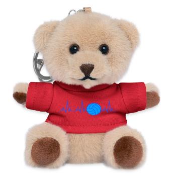 Heartbeat Volleyball Gift Volleyball Player - Teddy Keyring - red - Front