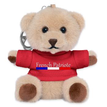Patriote Français Typographie Bleu Blanc Rouge - Porte-clés ourson - rouge - Devant