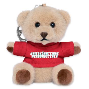 Hier könnte Ihre Werbung stehen Glitch Look - Teddy Schlüsselanhänger - Rot - Vorne