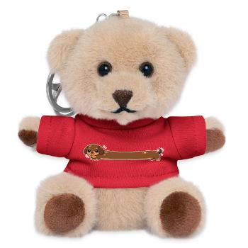Long dachshund cute - Teddy Keyring - red - Front