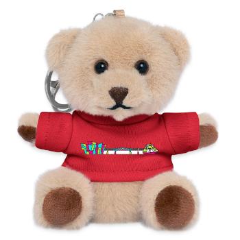 Dundee City Skyline V&A Museum Line Art - Teddy Keyring - red - Front