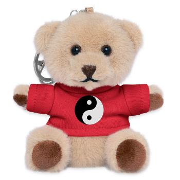 Yin and Yang (colors customizable!) - Teddy Keyring - red - Front