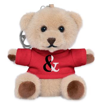 Esperluette bicolore signe icône cadeau idée - Porte-clés ourson - rouge - Devant