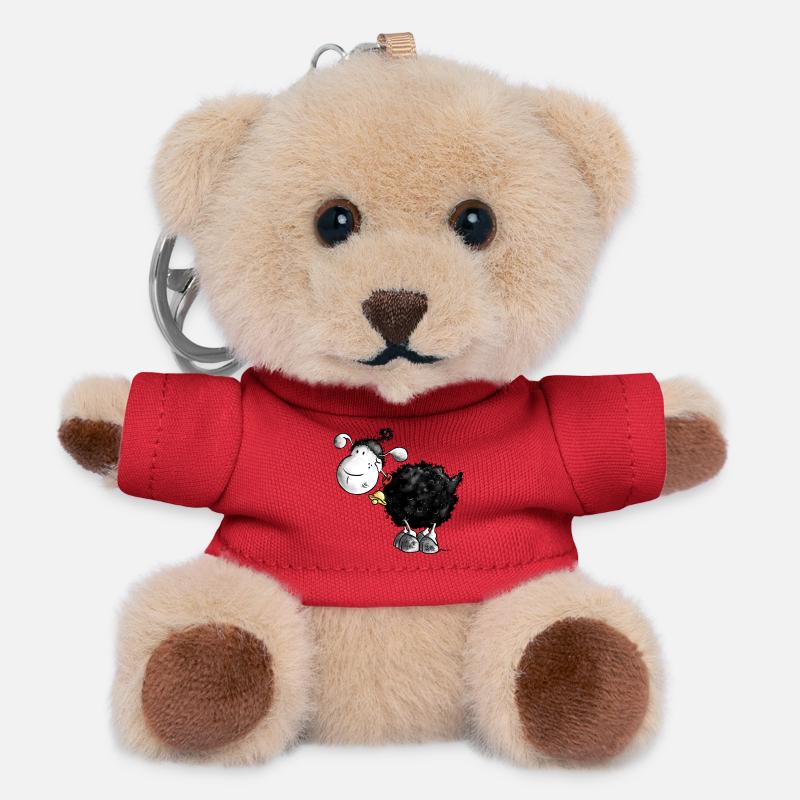 "Woolly Wool" - sheep - mouton - Porte-clés ourson - rouge