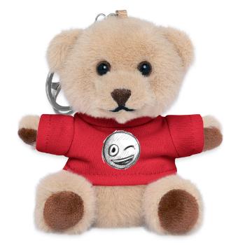 Emoji Kuss Herz Liebe Emoji - Teddy Schlüsselanhänger - Rot - Vorne