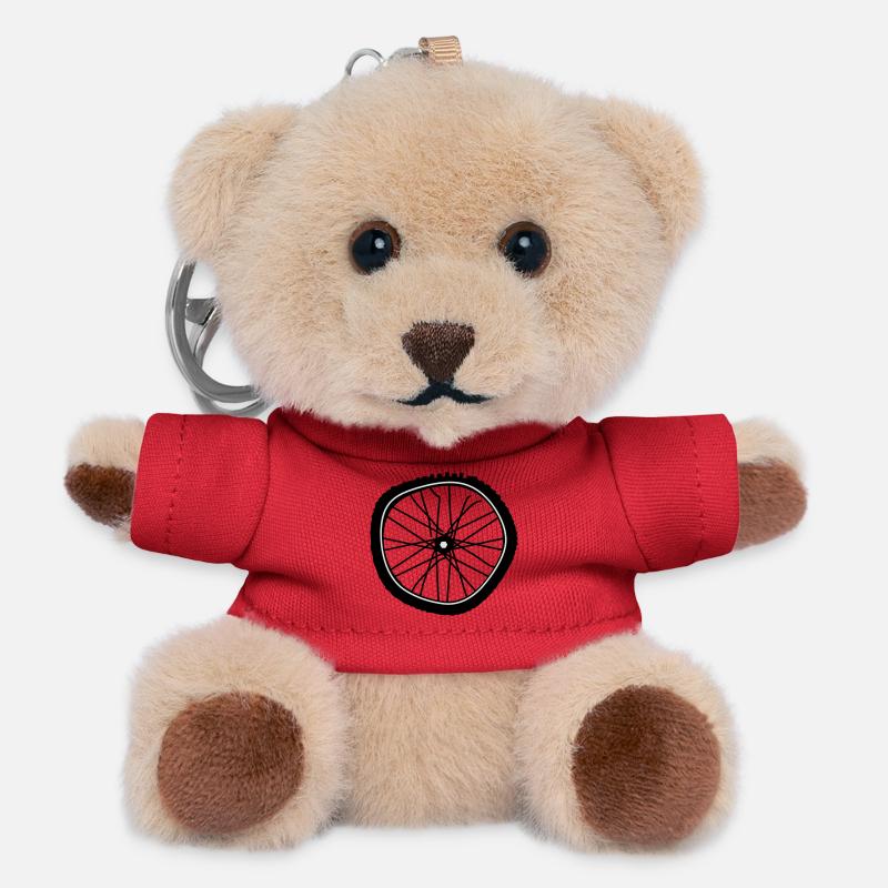 A broken bicycle tire - Teddy Keyring - red