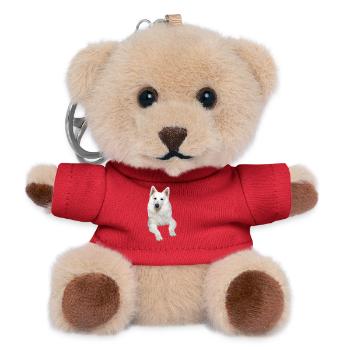 German shepherd white german shepherd Swiss dogs - Teddy Keyring - red - Front