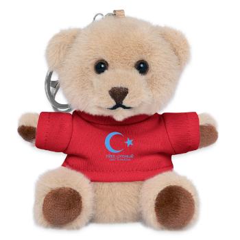 FREE UYGHUR - East Turkistan - Teddy Schlüsselanhänger - Rot - Vorne