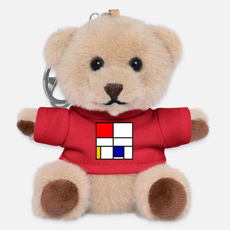 Mondrian 3 - Teddy Schlüsselanhänger - Rot