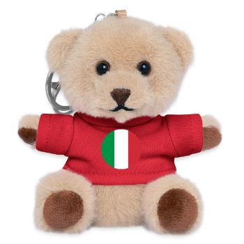 runde Aufkleber Flagge von Italien Aufkleber Aufkleber - Teddy Schlüsselanhänger - Rot - Vorne