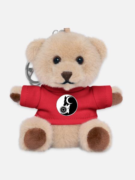 Loup yin yang - Porte-clés ourson - rouge