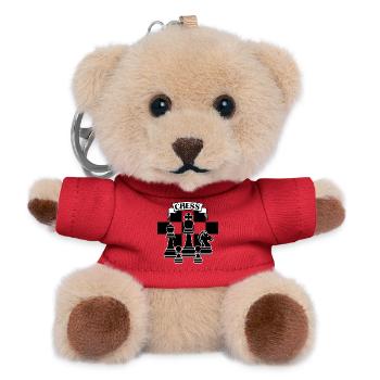 Chess chess pieces black - Teddy Keyring - red - Front