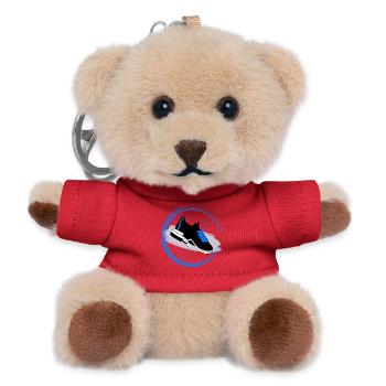 Sneaker Splash in a circle - Teddy Keyring - red - Front