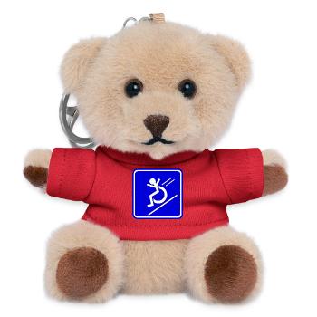 Dieser Rollstuhlfahrer rollt schnell herunter * - Teddy Schlüsselanhänger - Rot - Vorne