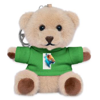 Belle lionne colorée avec fond blanc - Porte-clés ourson - vert - Devant