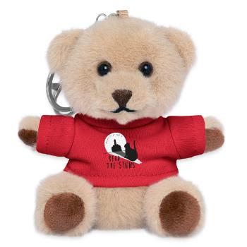 Read the signs. Cat, middle finger, shadow - Teddy Keyring - red - Front