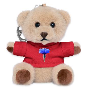 Kornblume - Teddy Schlüsselanhänger - Rot - Vorne
