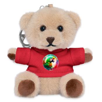 Farbiger Ara Papagei - Teddy Schlüsselanhänger - Rot - Vorne