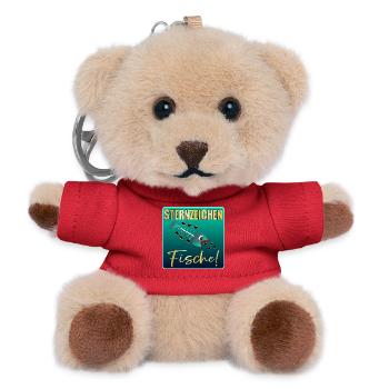 Sternzeichen Fische Geburtstag lustig - Teddy Schlüsselanhänger - Rot - Vorne