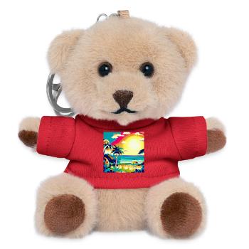 City Pop Sunset - Teddy Keyring - red - Front