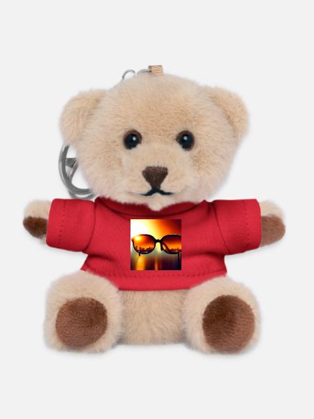 Sunglass-Skyline - Teddy Schlüsselanhänger - Rot