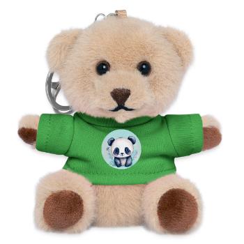 Cute Panda Watercolor Nature - Teddy Keyring - green - Front
