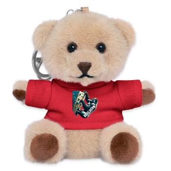 Bouldern Gorilla Geschenk - Teddy Schlüsselanhänger - Rot - Vorne