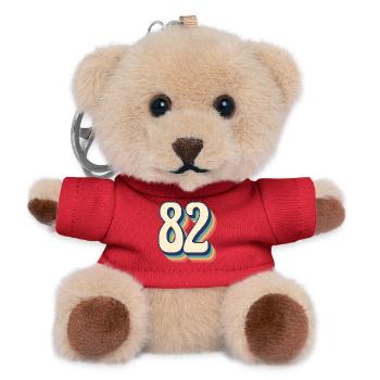 Vintage Retro T-Shirt Number 82 Eighty Two - Teddy Keyring - red - Front