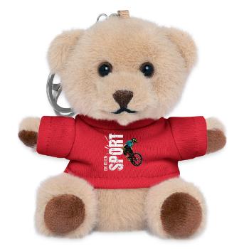 Eins mit dem Sport - Mountainbike - Teddy Schlüsselanhänger - Rot - Vorne