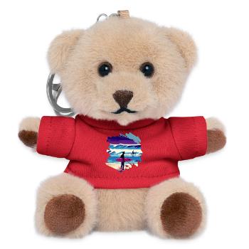 Surfer am Strand - Spaß - Surfen - Vintage - Teddy Schlüsselanhänger - Rot - Vorne
