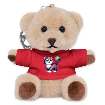 Cat - Teddy Keyring - red - Front
