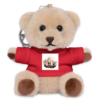 Hikers in front of an alpine landscape - Teddy Keyring - red - Front