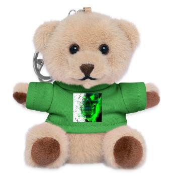 Grünes Kryptowelt Schädel Design - Teddy Schlüsselanhänger - Grün - Vorne