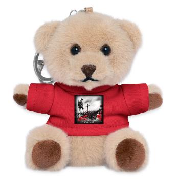 World war 2 remembrance day painting. Never Forget - Teddy Keyring - red - Front