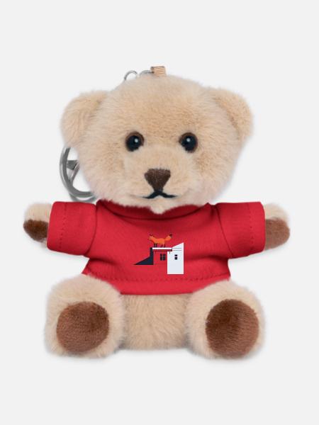 Fox Roost on Rooftop - Teddy Keyring - red