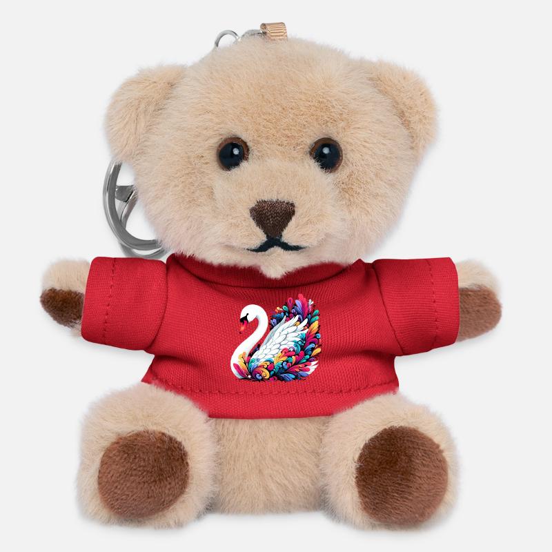 Schwan - Teddy Schlüsselanhänger - Rot