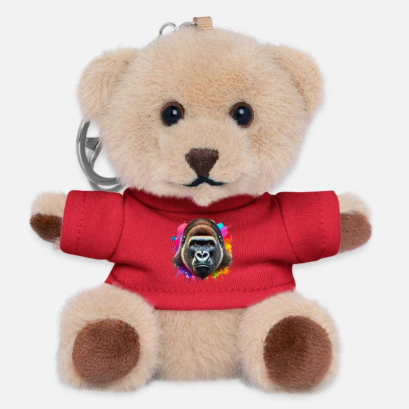 Gorilla - Teddy Schlüsselanhänger - Rot