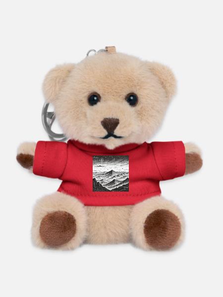 Stille Berglandschaft Sternenkreis - Teddy Schlüsselanhänger - Rot