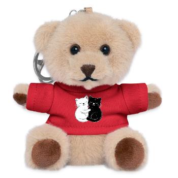 Chats mignons – simples et élégants - Porte-clés ourson - rouge - Devant