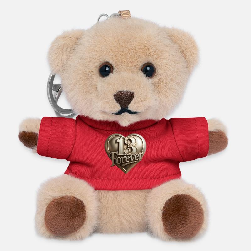 13forever in Herzform - Teddy Schlüsselanhänger - Rot