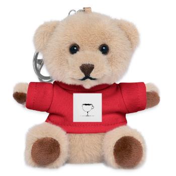 Kaffee? Nur in Eimern, bitte! - Teddy Schlüsselanhänger - Rot - Vorne