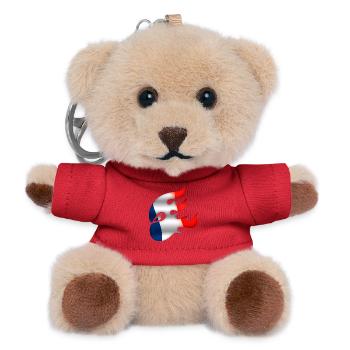 Flagge von Frankreich - Frankreich - Ninja - Teddy Schlüsselanhänger - Rot - Vorne