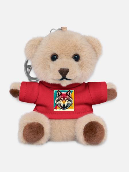 Wolf - Teddy Schlüsselanhänger - Rot