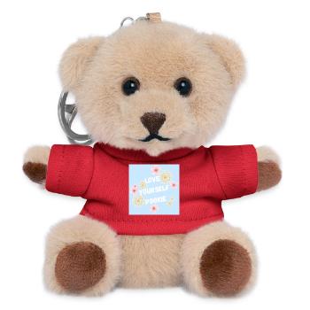Liebe Dich Selbst Pookie Design - Teddy Schlüsselanhänger - Rot - Vorne