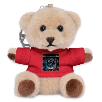 Futuristic Mystical Spiral Duo - Teddy Keyring - red - Front