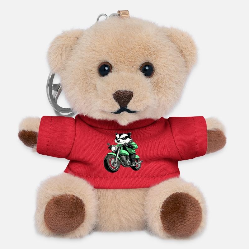 Badger Motorcycle - Teddy Keyring - red