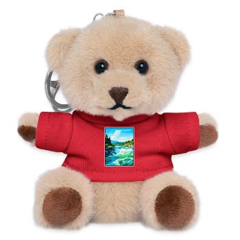 Rhine Falls Switzerland Travel Poster Cityscape - Teddy Keyring - red - Front