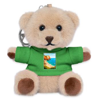 Algarve Portugal Vintage-Reiseplakat Stadtlandschaft - Teddy Schlüsselanhänger - Grün - Vorne