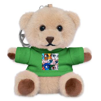 Abstrakter Ausdruck mehrfarbiger Augen - Teddy Schlüsselanhänger - Grün - Vorne